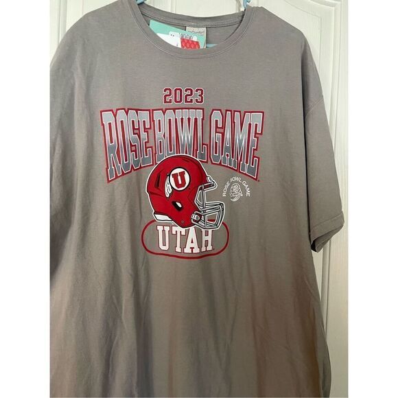 New Comfort Wash Mens Gray Utah Utes Rose Bowl Game 2023 Helmet T-Shirt Size 2XL - Picture 13 of 14